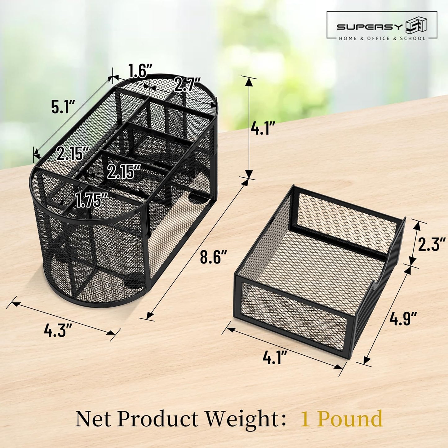 Small Metal Desk Organizer with Drawers, Desk Accessories & Workspace Organizers, Stationary Organizer with 9 Compartments for office essentials, 8.6 x 4.3 x 4.1 Inch