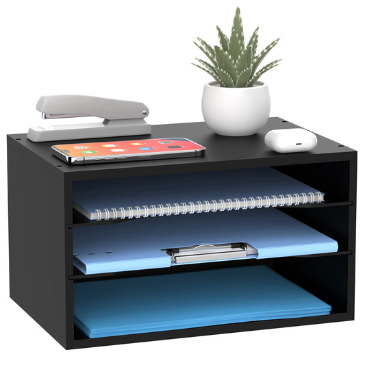 SUPEASY Wooden Desk Organizer - 3 Tier Paper File Organizer for Office, School & Home