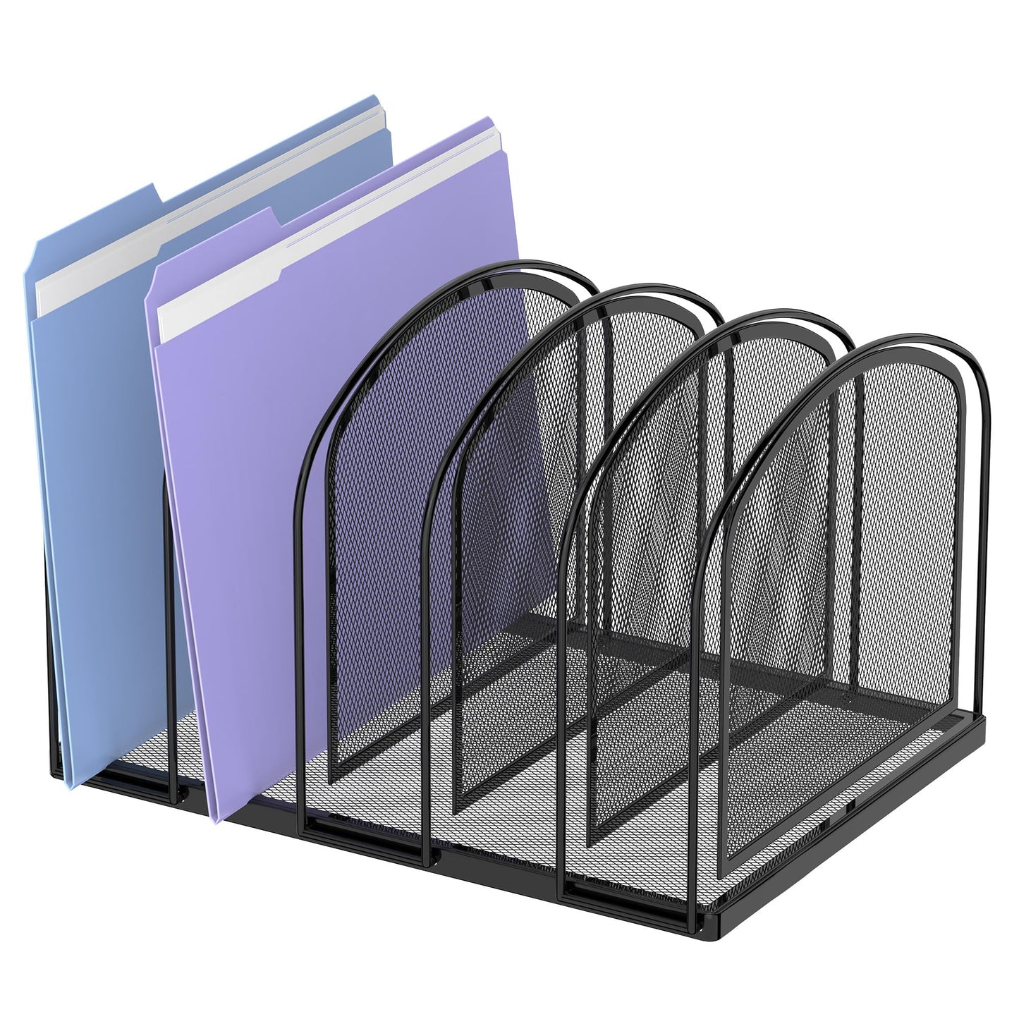 SUPEASY File Organizer for Desk, 5-Section Mesh Desk Organizer, Vertical File Holder Desktop Organizer File Sorter, File Folder Holder for Office Supplies