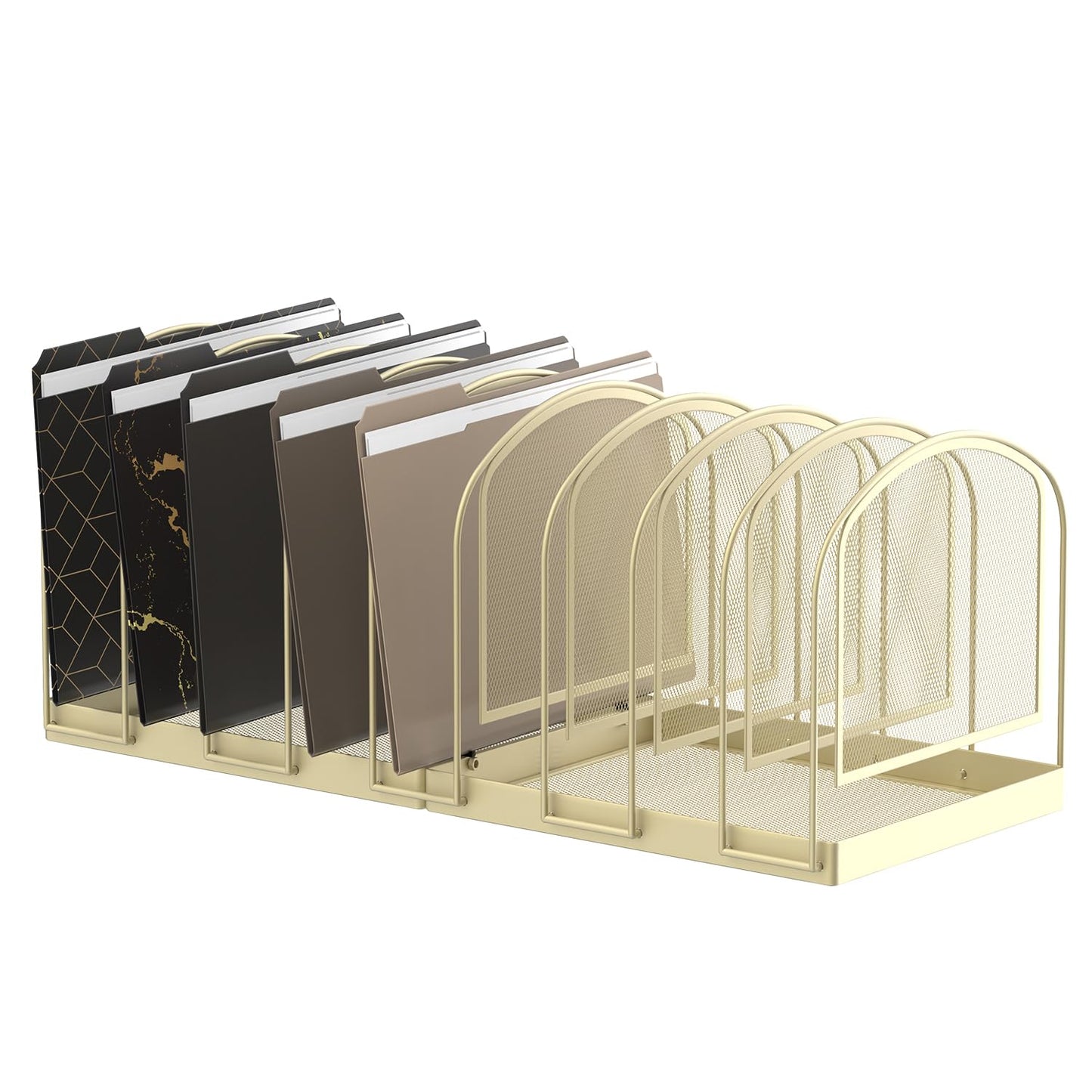 SUPEASY File Organizer for Desk, 9-Section Mesh Desk Organizer, Vertical File Holder Desktop Organizer File Sorter, File Folder Holder for Office Supplies