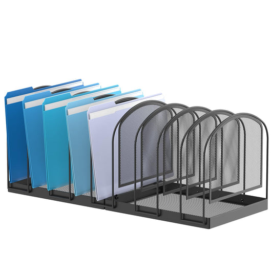 SUPEASY File Organizer for Desk, 9-Section Mesh Desk Organizer, Vertical File Holder Desktop Organizer File Sorter, File Folder Holder for Office Supplies