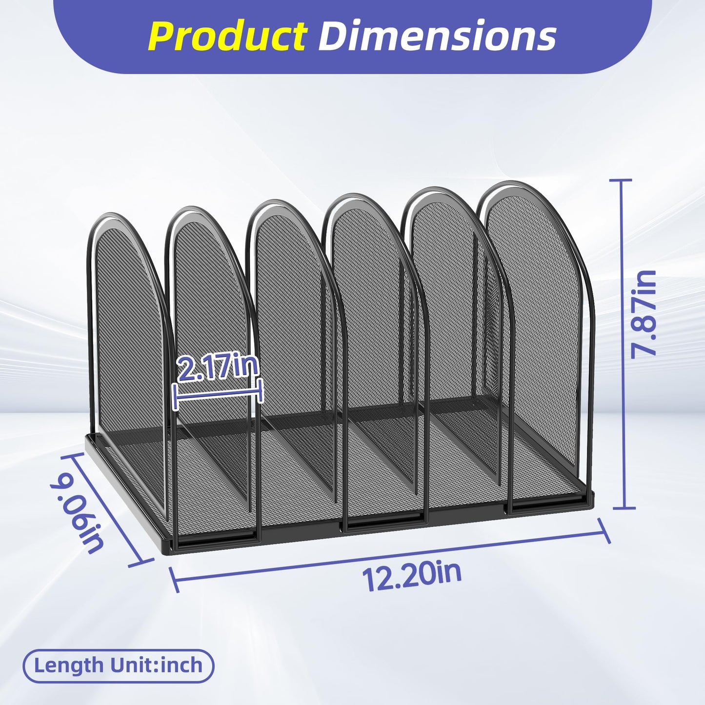 SUPEASY File Organizer for Desk, 5-Section Mesh Desk Organizer, Vertical File Holder Desktop Organizer File Sorter, File Folder Holder for Office Supplies